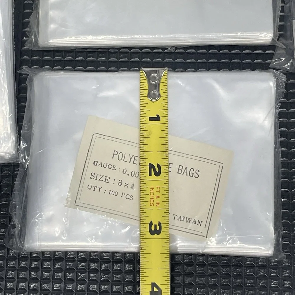 Polyethylene Clear Flat Open Bags Gauge .0015 Lot Of 15 Packs 100 Piece Each 3X4